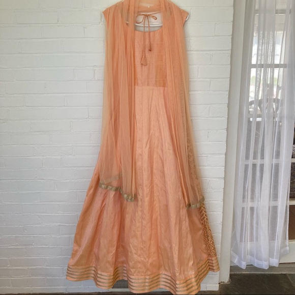 [New] Elegant Pastel Anarkali Indian Gown - Picture 2 of 6